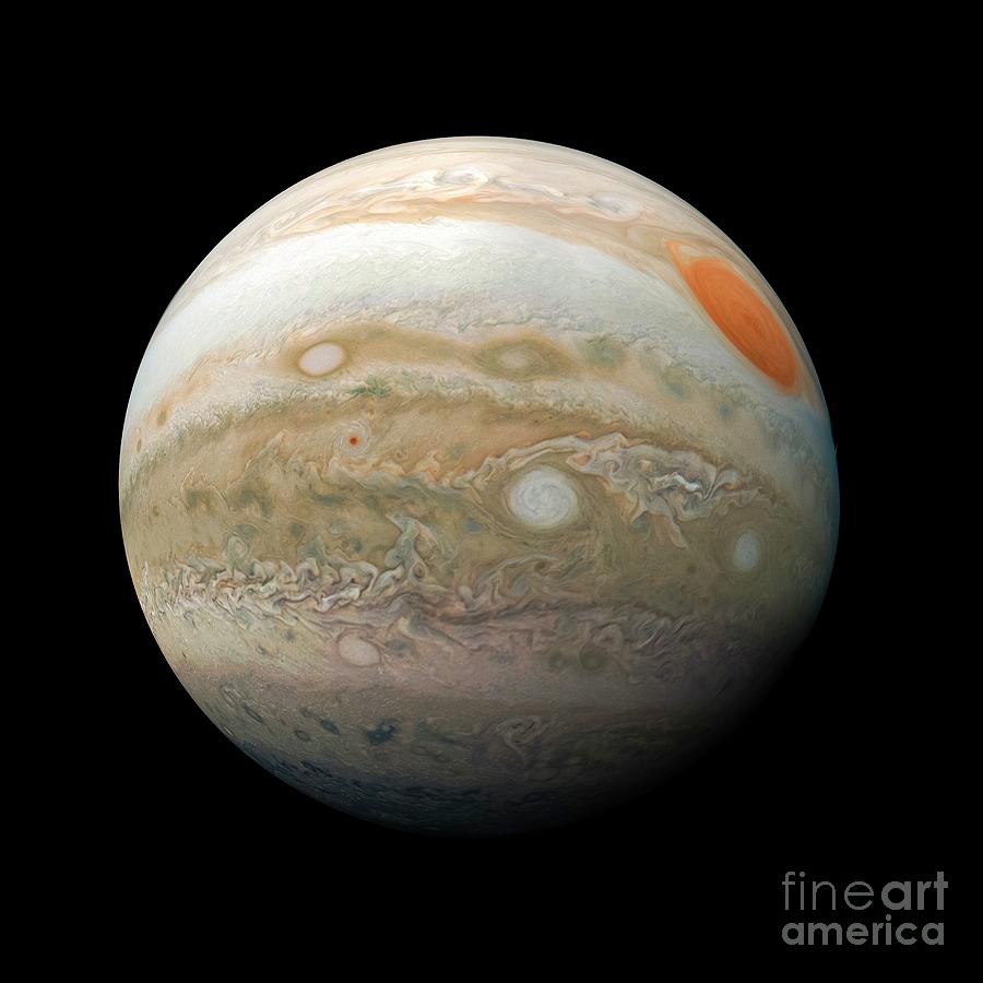Juno Photograph - Jupiter by Nasa/jpl-caltech/swri/msss/kevin M. Gill/science Photo Library