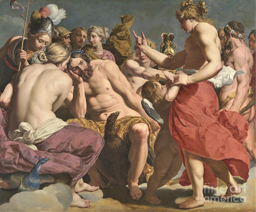 Jupiter rebuked by Venus Painting by Thea Recuerdo
