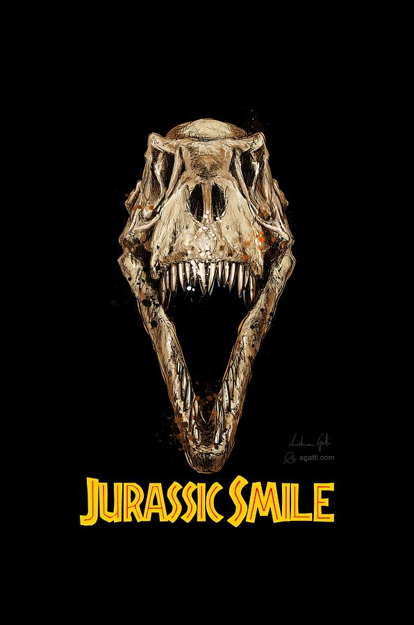 Jurassic Smile yellow Digital Art by Andrea Gatti
