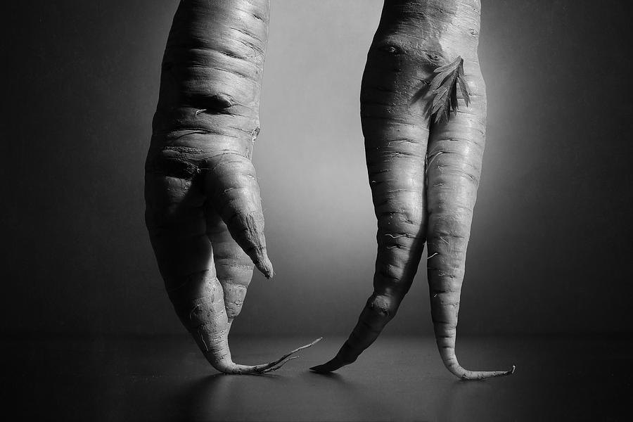 Just A Still Life Photo With Two Carrots. Nothing Else. Photograph by Victoria Ivanova