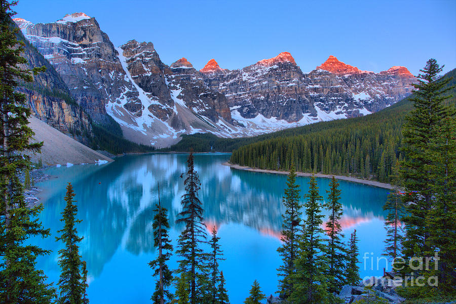 Just After Sunrise At Moraine Lake Photograph by Adam Jewell