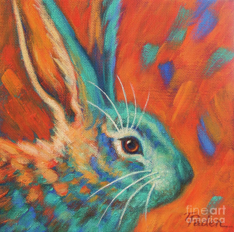 Rabbit Painting - Just Before Dusk by Theresa Paden