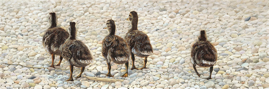 Just Waddling Painting by Tammy Taylor