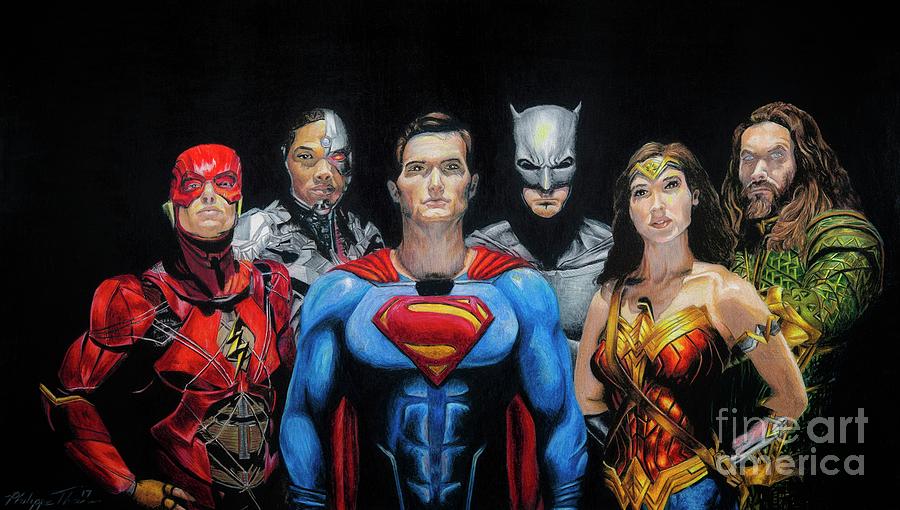 Justice League  Drawing by Philippe Thomas