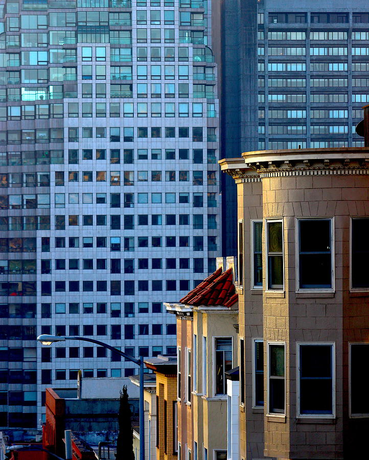 Skyscraper Photograph - Juxtaposition At Sunrise by Robin Wechsler