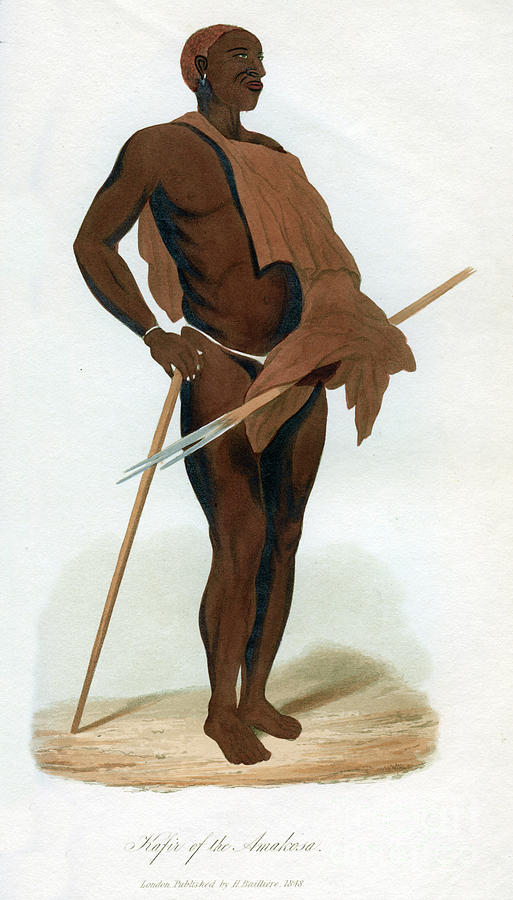 Kafir Of The Amakosa, 1848 Drawing by Print Collector