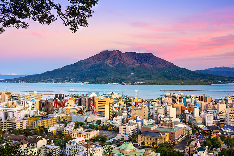Landscape Photograph - Kagoshima, Japan With Sakurajima by Sean Pavone