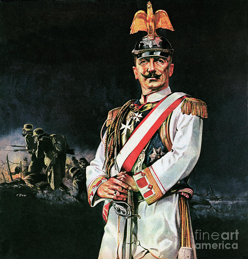 Kaiser Wilhelm II, Emperor Of Germany Color Litho Painting by Neville Dear