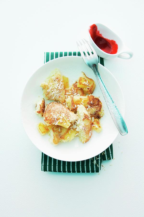 Fruit Photograph - Kaiserschmarren shredded Sugared Pancake From Austria by Michael Wissing