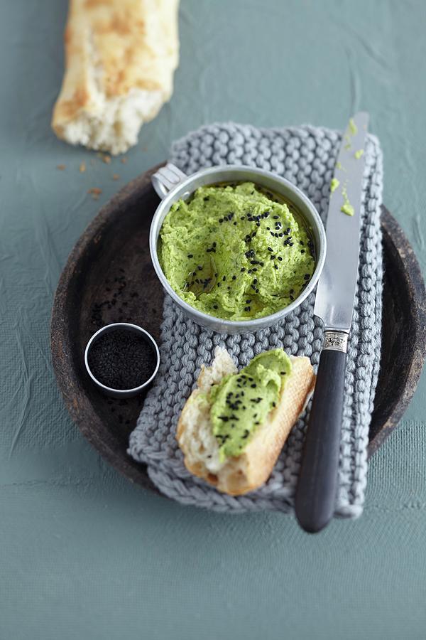 Kale Houmous With Black Seeds Photograph by Anke Schtz