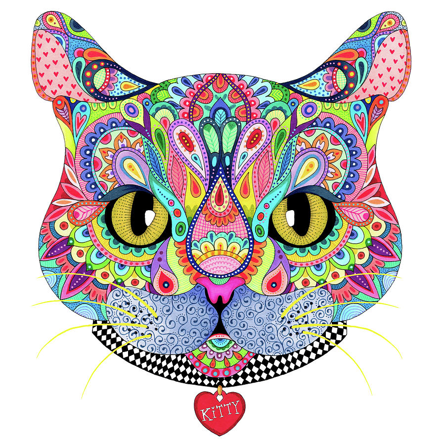 Portrait Digital Art - Kaleidoscope Kitty by Hello Angel