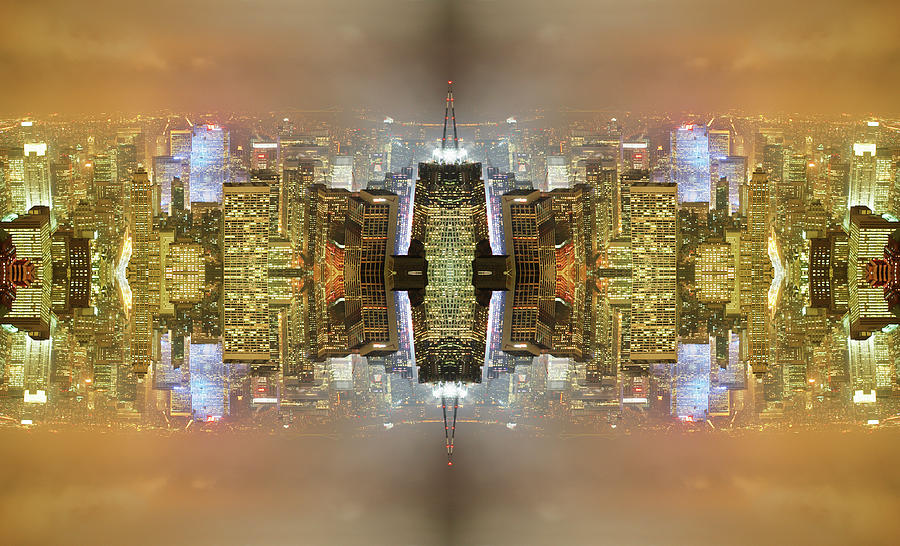 Kaleidoscope Skyline Of Midtown Photograph by Silvia Otte
