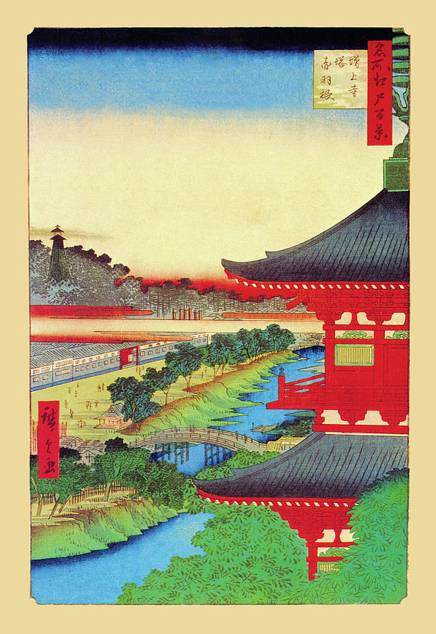 Kameido Shrine Painting by Hiroshige