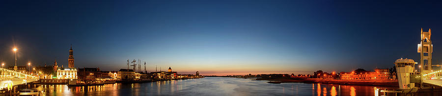 Kampen At The River Ijssel At Night Photograph by Sjo