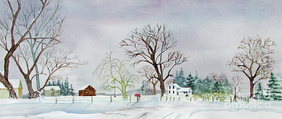 Winter On The Poet Farm Painting
