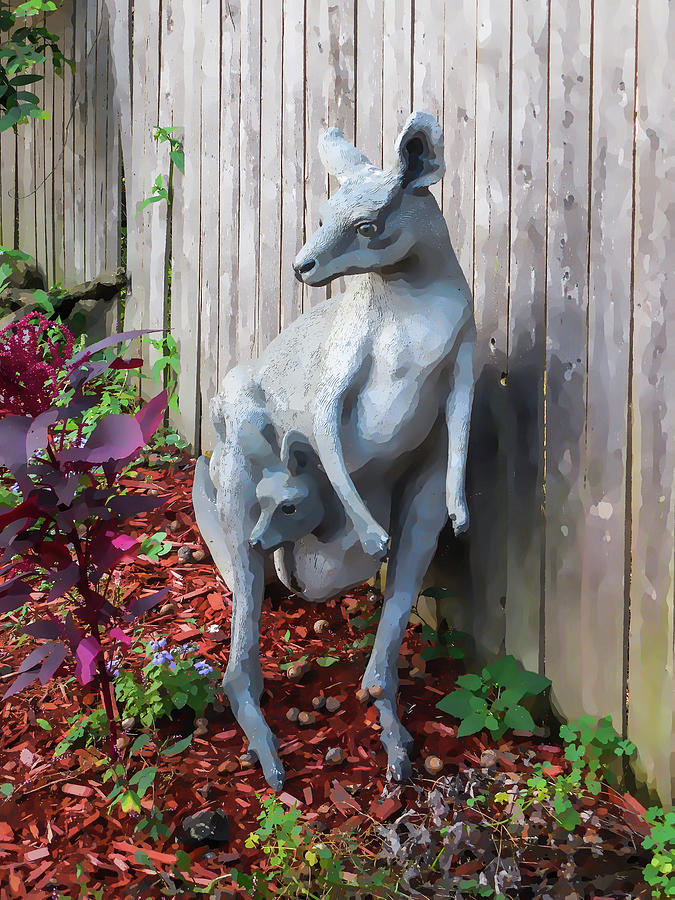 Kangaroo sculpture 1 Painting by Jeelan Clark