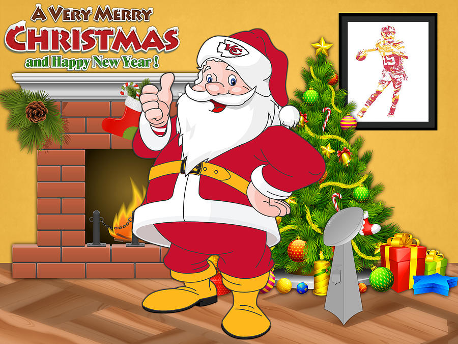 Kansas City Chiefs Santa Claus 2 by Joe Hamilton