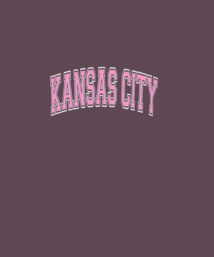 Kansas City Hoodie Varsity Style Pink Text Digital Art by Pham Michael