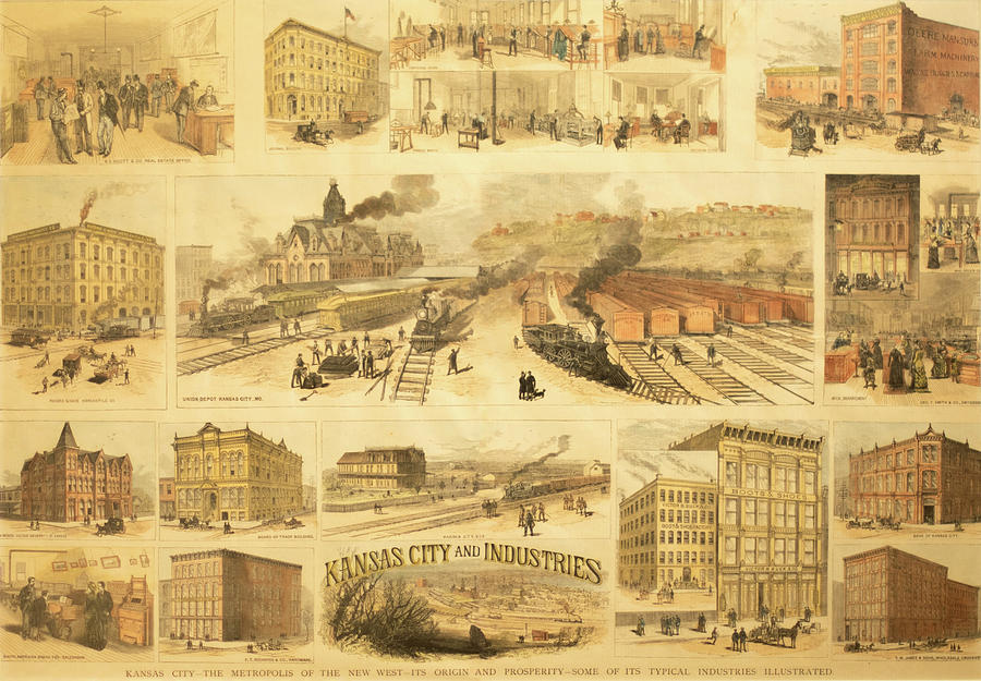 Kansas City Industries 1883 Painting by Unknown