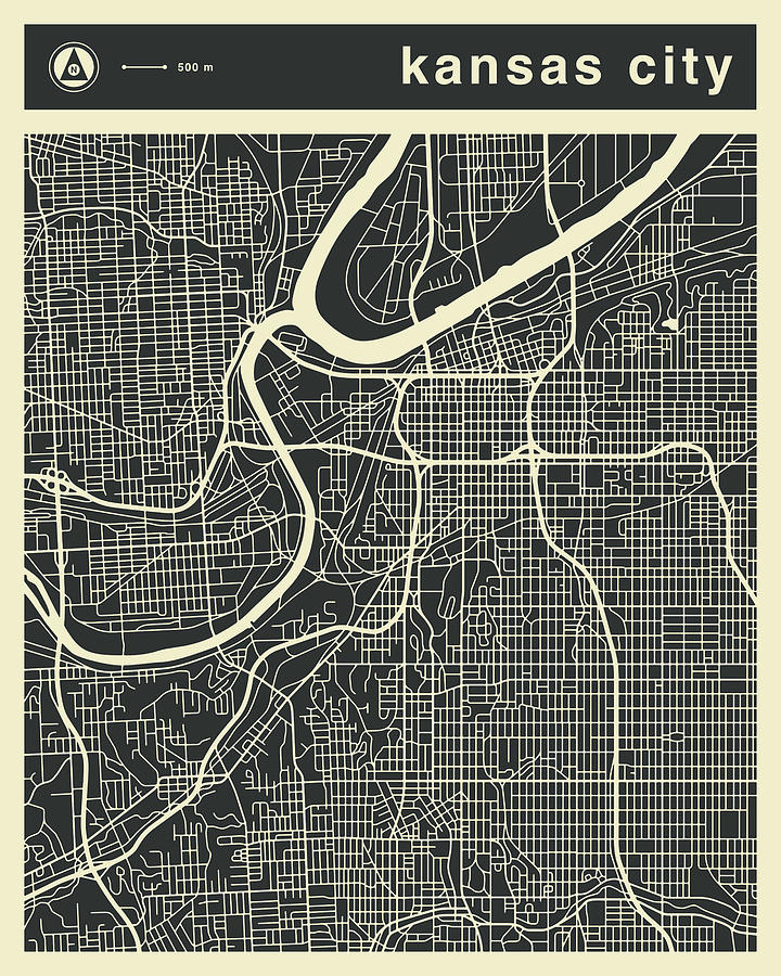 Kansas City Map Digital Art - Kansas City Map 3 by Jazzberry Blue