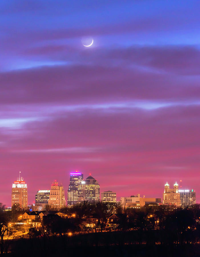 Kansas City Moonset Photograph by Steve Ferro