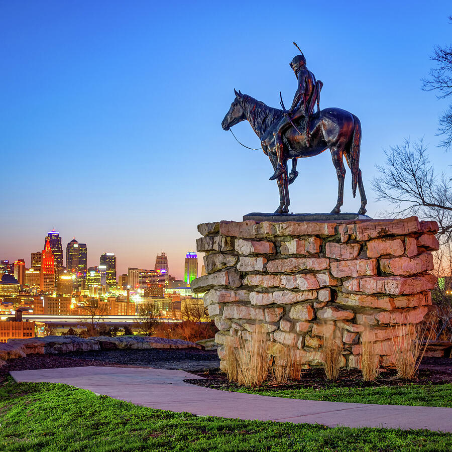 Kansas City Scout Overlooking the Skyline Photograph by Gregory Ballos