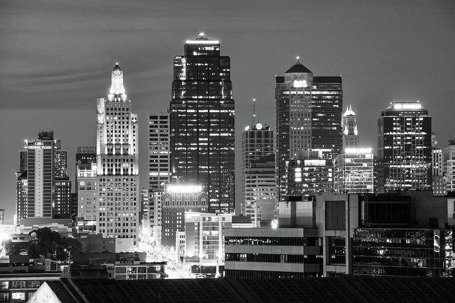 Kansas City Skyline Architecture Monochrome Photograph by Gregory Ballos