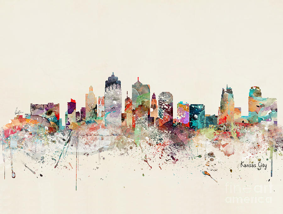 Kansas City Skyline Painting by Bri Buckley
