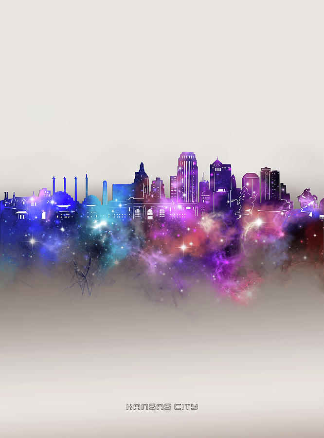 Kansas City Skyline Galaxy Digital Art by Bekim M
