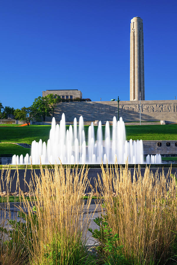 Kansas City Union Station Fountain Under the War Memorial Photograph by Gregory Ballos