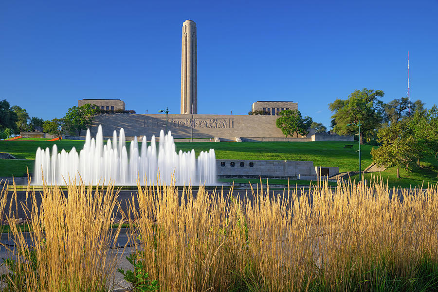 Kansas City War Memorial and Bloch Fountain Photograph by Gregory Ballos