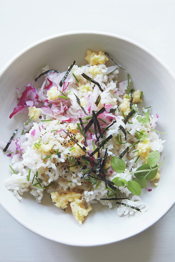 Kanton Rice With Eggs, Radishes And Algae Photograph by Atelier Mai 98