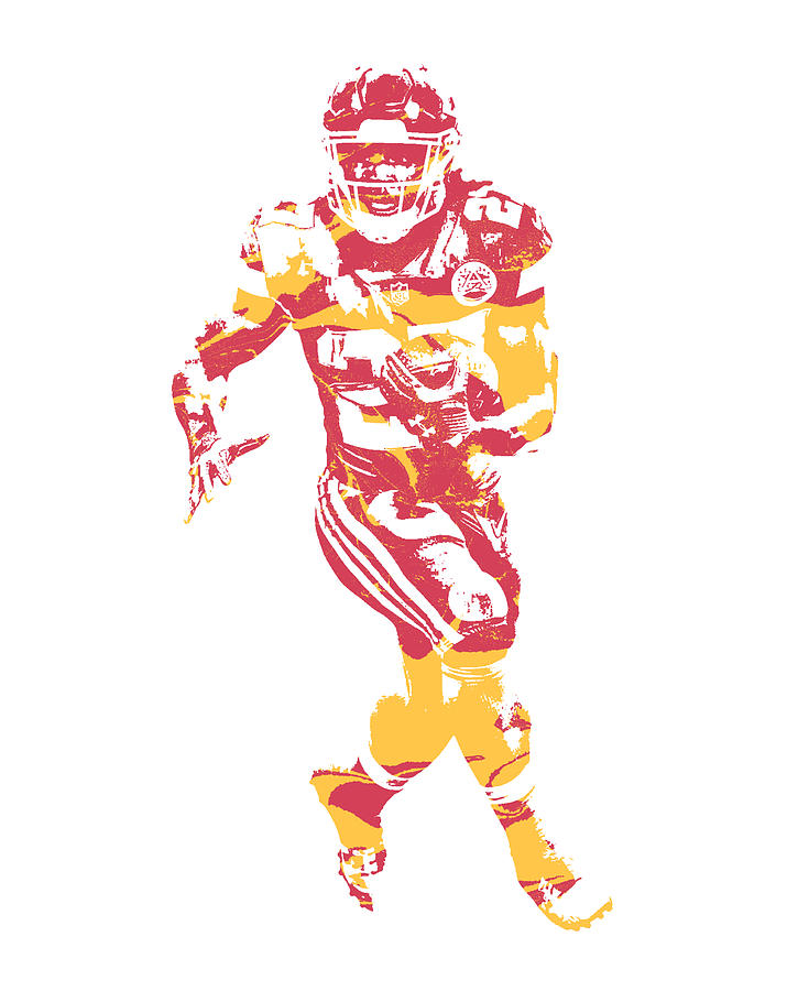 Kareem Hunt Kansas City Chiefs Pixel Art 21 Mixed Media by Joe Hamilton