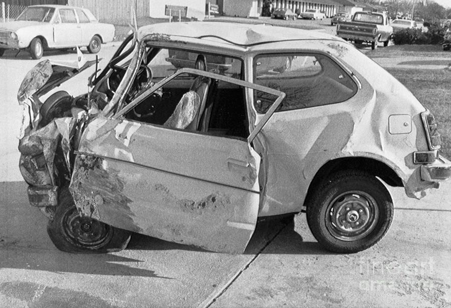 Karen Silkwoods Crushed Car Photograph by Bettmann