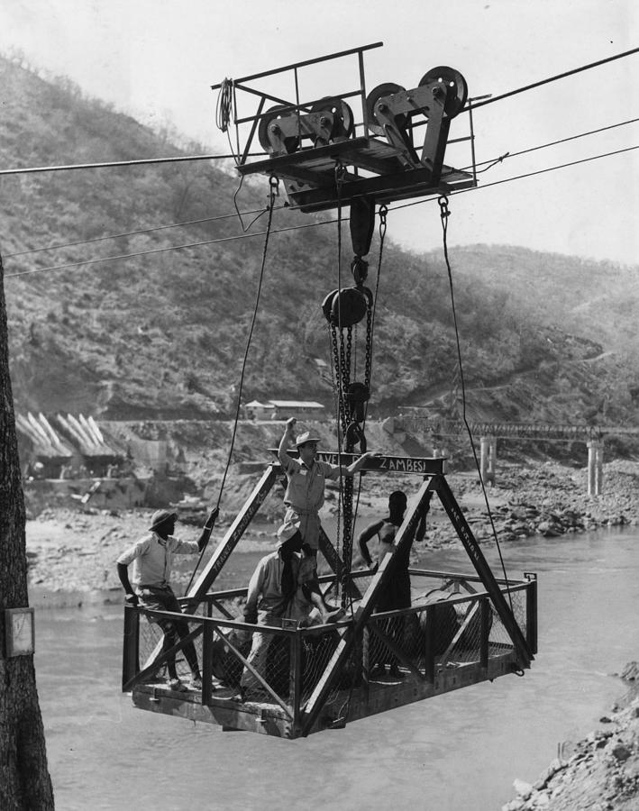Elevator Photograph - Kariba Dam Site by Central Press Elevator Photograph - Kariba Dam Site by Central Press