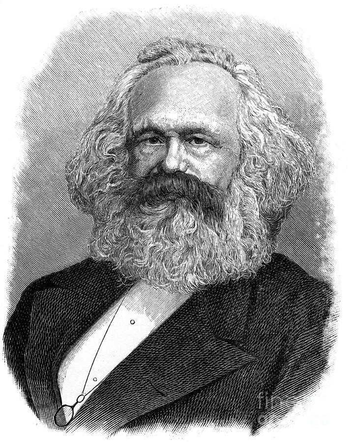 Karl Heinrich Marx, German Philosopher Drawing by Print Collector
