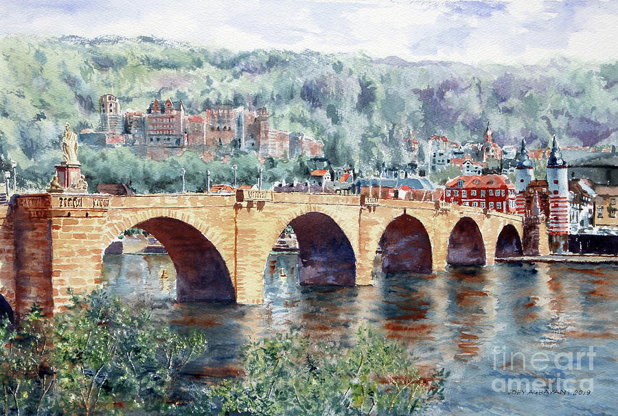 Bridge Painting - Karl Theodor Bridge, Heidelberg by Joey Agbayani