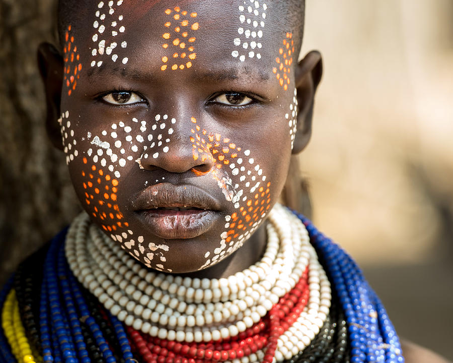 Portrait Photograph - Karo Tribe by Tomasz Solinski