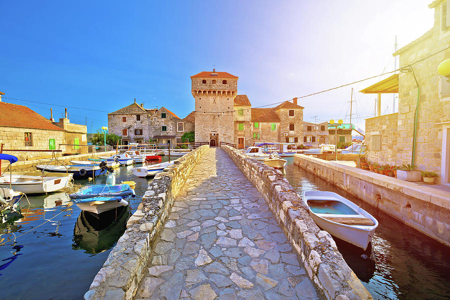 Kastel Gomilica old town on the sea near Split sunset view Photograph by Brch Photography