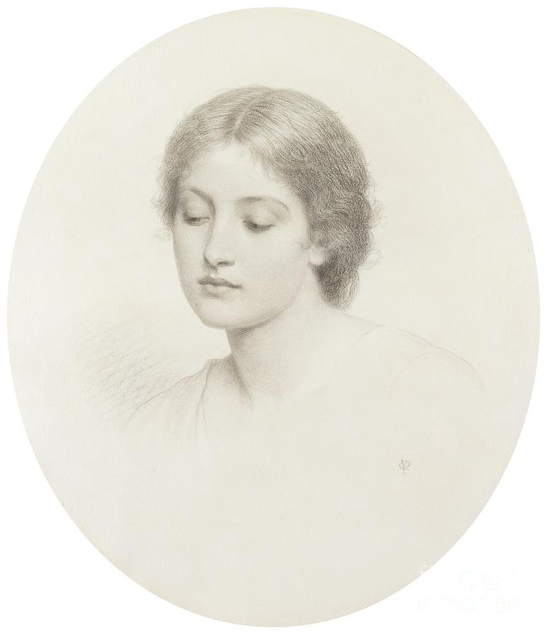 Portrait Drawing - Kate, C.1870s by Charles Edward Perugini
