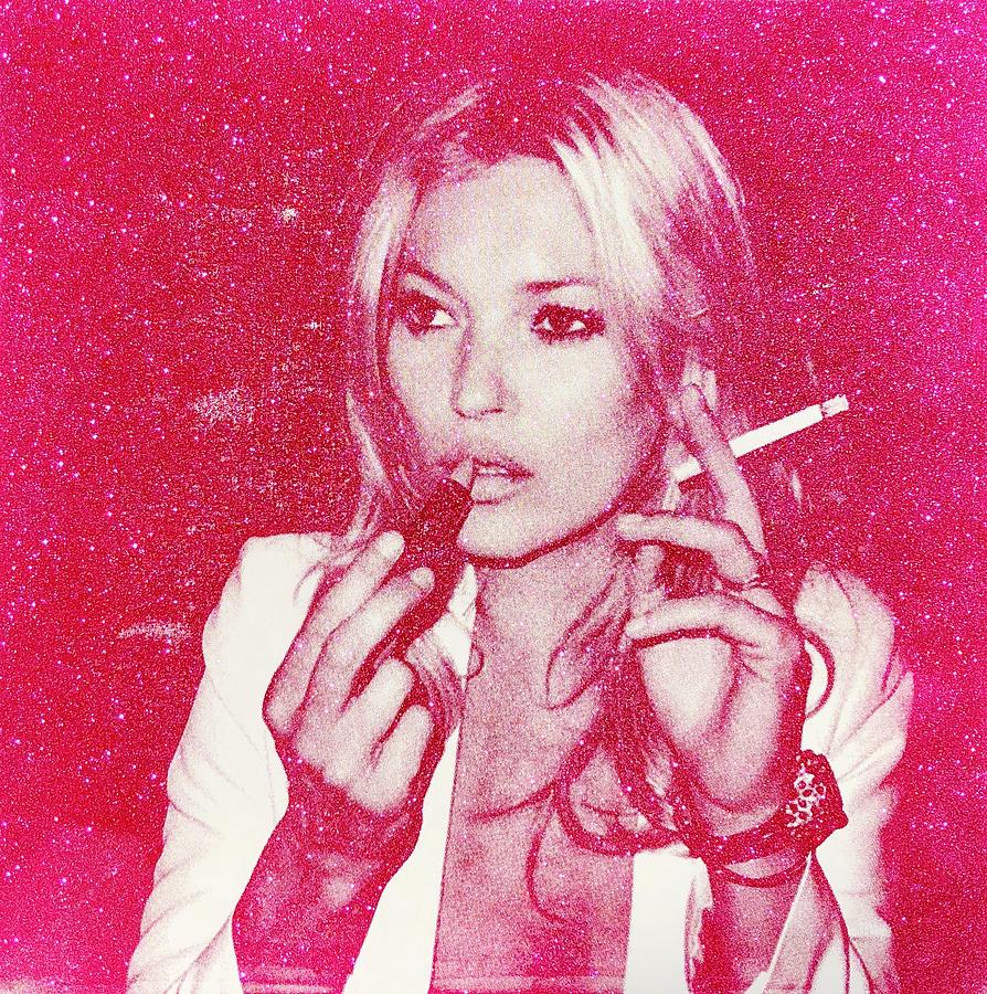 Kate Moss Painting - Kate Moss Pink  by Shane Bowden
