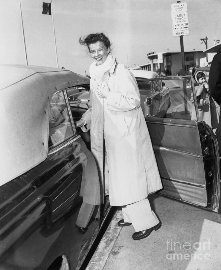 Katharine Hepburn Entering Car Photograph by Bettmann