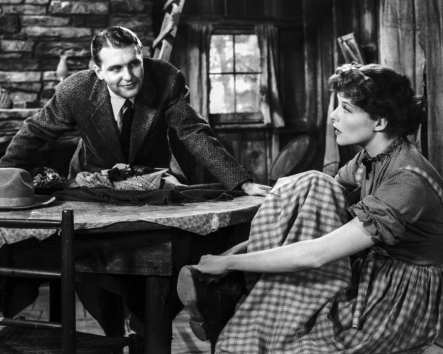 Katharine Hepburn Talking To Ralph Bellamy Photograph by Globe Photos ...