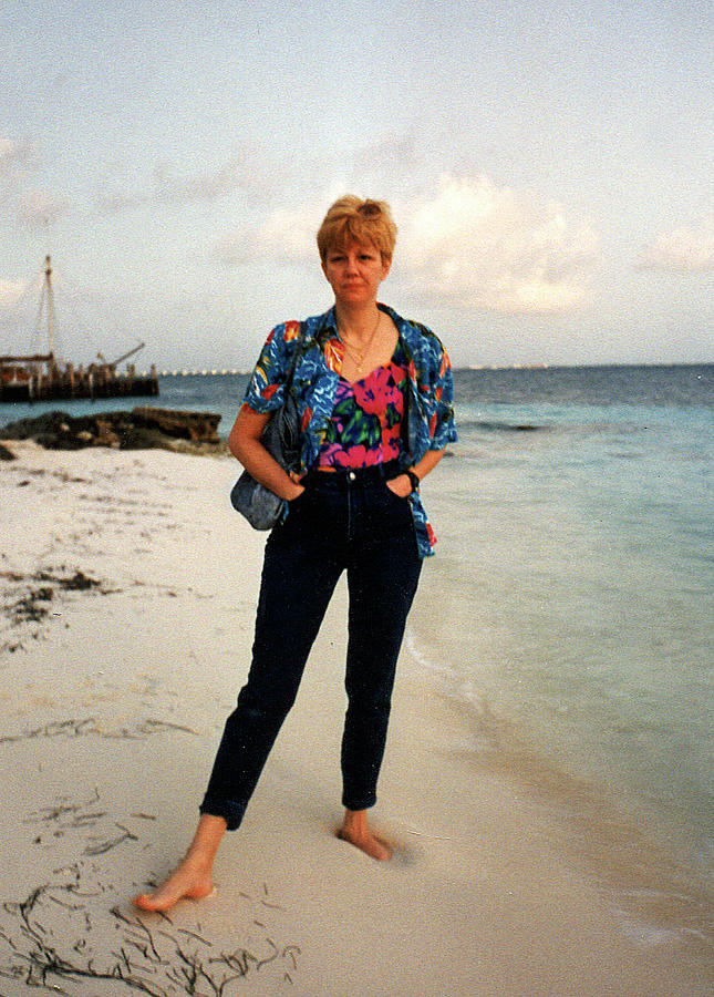 Kathy on the beach in Can Cun Photograph by Thomas Firak