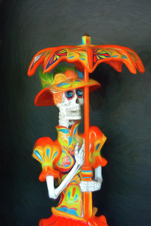 Catrina with Umbrella - Day of the Dead Photograph by Mitch Spence