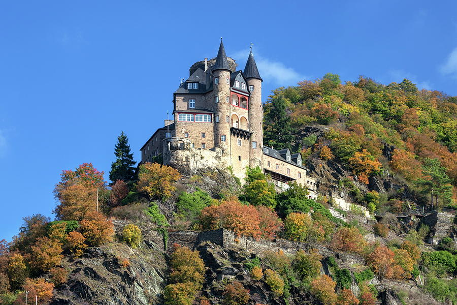 Katz Castle, St Goarshausen, Germany Digital Art by Christian Back - Pixels