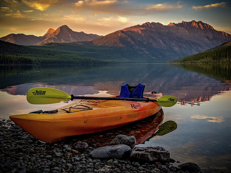 Sunset Photograph - Kayak by Gary Mosman