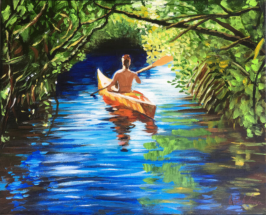 Kayak in Nature Preserve Painting by Robert Korhonen - Fine Art America