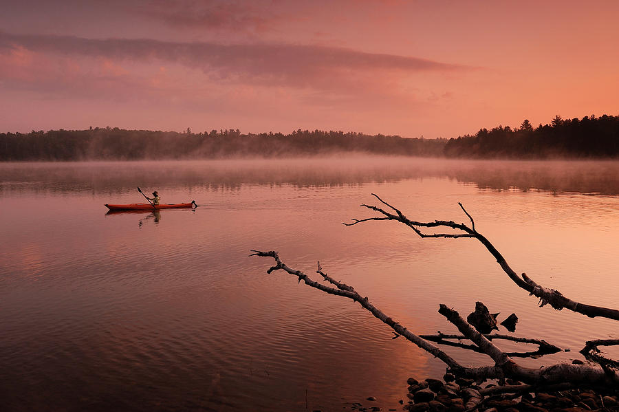 Kayak On Starrett Lake, Wisconsin Digital Art by Heeb Photos