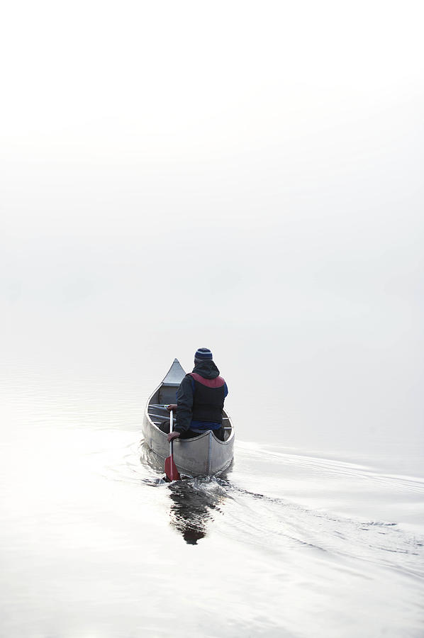 Kayaking In The Morning Mist Photograph by Ross Woodhall